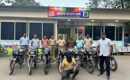 भोसरी, म्हाळुंगे एमआयडीसी व इतर भागात मोटार सायकली चोऱ्या करणाऱ्या सराईत चोरटयास अटक