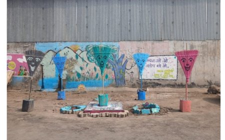 कल्पकतेला नाविन्यतेची जोड.. टाकाऊ वस्तूंपासून कलाकृती उभारत सार्वजनिक जागा केली ‘कचरामुक्त’