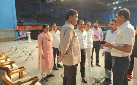 शिवछत्रपती राज्य क्रीडा पुरस्कार वितरण समारंभ स्थळाची क्रीडा मंत्री दत्तात्रय भरणे यांच्याकडून पाहणी