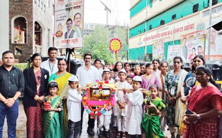 आषाढी एकादशीचे औचित्य साधून पनवेल मनपा शाळांमध्ये वृक्षदिंडी व ग्रंथ दिंडीचे आयोजन