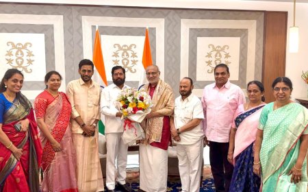 उपराष्ट्रपती सी.पी. राधाकृष्णन यांची नवी दिल्ली येथे मुख्यमंत्री एकनाथ शिंदे यांनी भेट घेऊन शुभेच्छा दिल्या