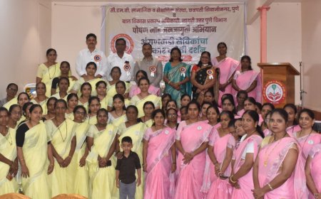 राष्ट्रीय पोषण अभियान २०२५ अंतर्गत पोषण आहार प्रदर्शन व अंगणवाडी सेविकांचा सत्कार