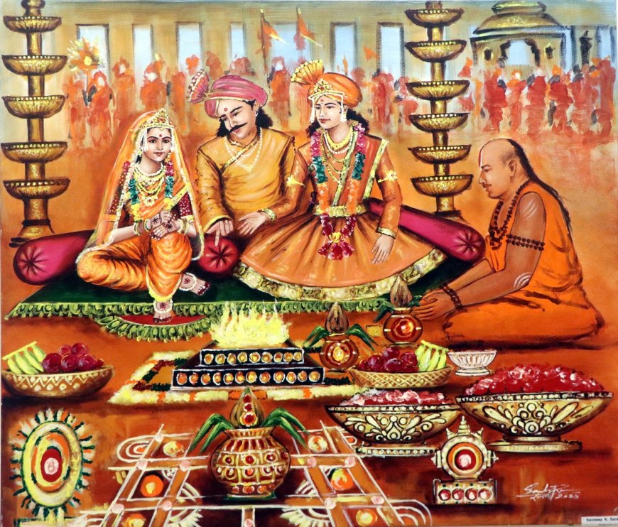 कॅनव्हासवर उमटली देवी अहिल्यांची शिवभक्ती आणि १०० वर्षांपूर्वीच्या महाकुंभाचे वैभव
