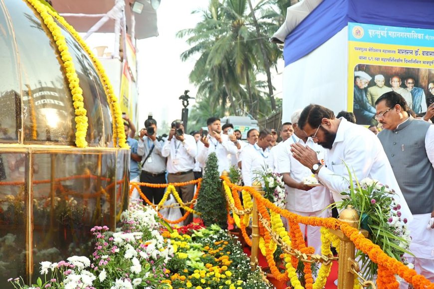 ६९ व्या महापरिनिर्वाण दिनानिमित्त चैत्यभूमीवर उपमुख्यमंत्री एकनाथ शिंदे यांच्याकडून अभिवादन