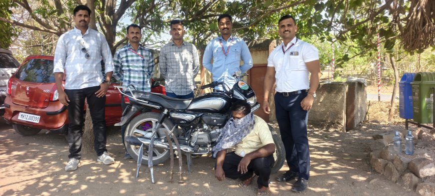 अवैधरित्या धारदार 4 शस्त्रे बाळगणाऱ्या आरोपीस चाकण पोलिसांकडून अटक