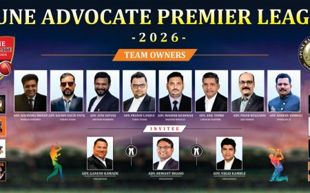 पुणे ॲडव्होकेट प्रीमियर लीग लेदर बॉल क्रिकेट स्पर्धा  2026 चे भव्य उद्घाटन 172 वकिलांमधून 104 खेळाडूंची लिलावातून निवड