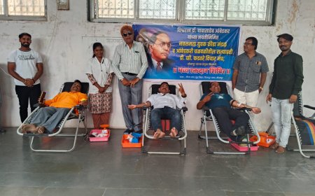 डॉ. बाबासाहेब आंबेडकर जयंतीनिमित्त भव्य रक्तदान शिबिर; ३५ जणांचे रक्तदान
