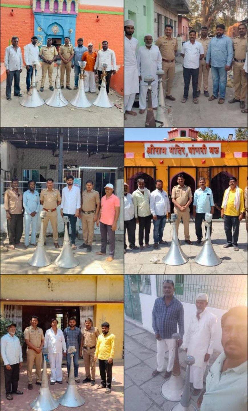 सोलापूर ग्रामीण पोलिसांची मोठी कारवाई : मंदिर-मशिदींवरील ९३८ अनधिकृत भोंगे हटवले