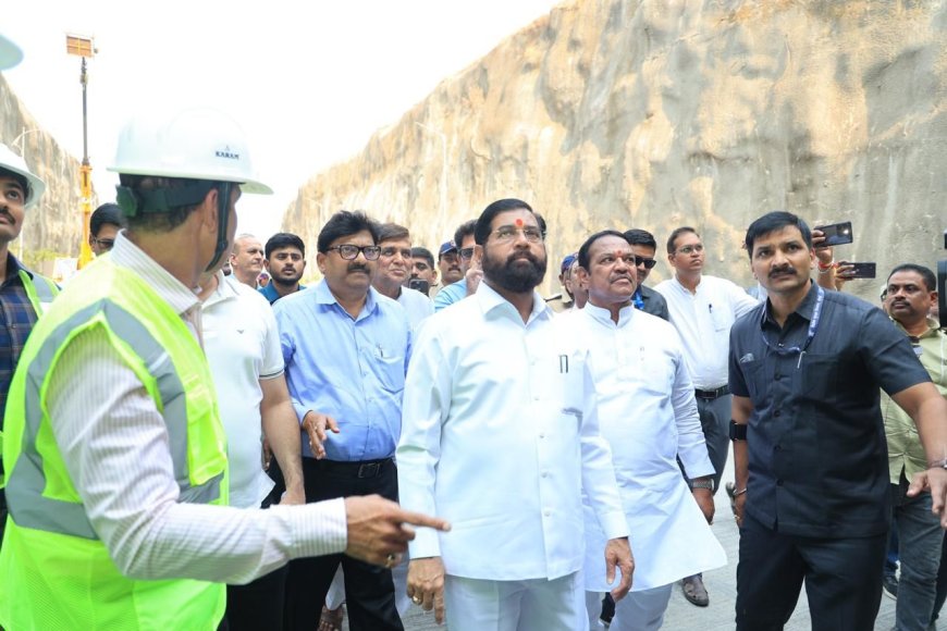 उपमुख्यमंत्री एकनाथ शिंदे यांनी केली मिसिंग लिंकचा कामाची पाहणी