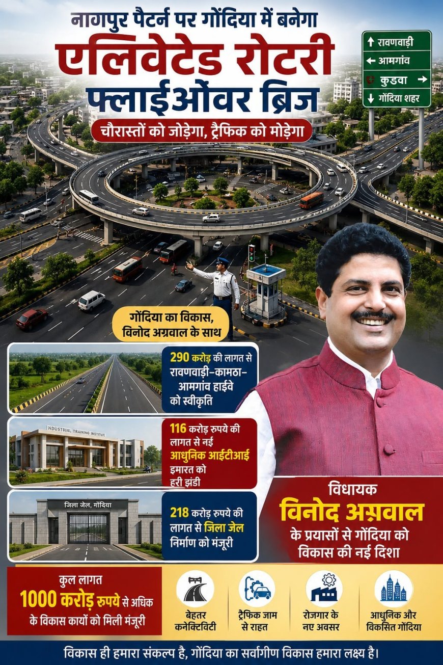 नागपूर पॅटर्नवर गोंदियात चौकांना जोडणारा एलिव्हेटेड सर्कल फ्लायओव्हर उभारला जाणार : आमदार विनोद अग्रवाल