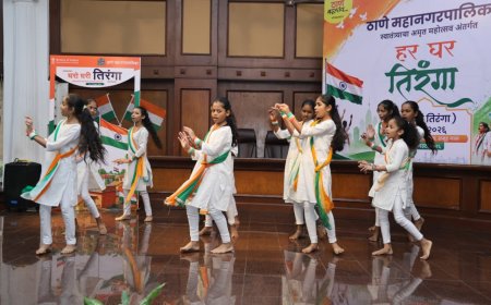 ‘हर घर तिरंगा’ उपक्रमातून ठामपा विद्यार्थ्यांचा देशभक्तीचा जागर