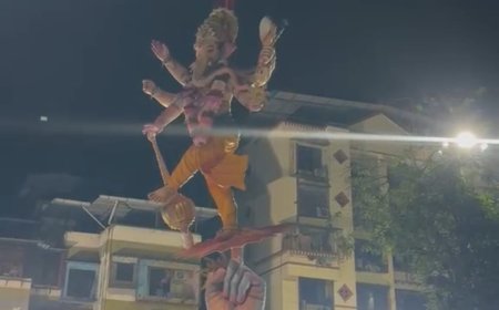 दहा दिवसांच्या गणरायाला पनवेलमध्ये भावपूर्ण निरोप