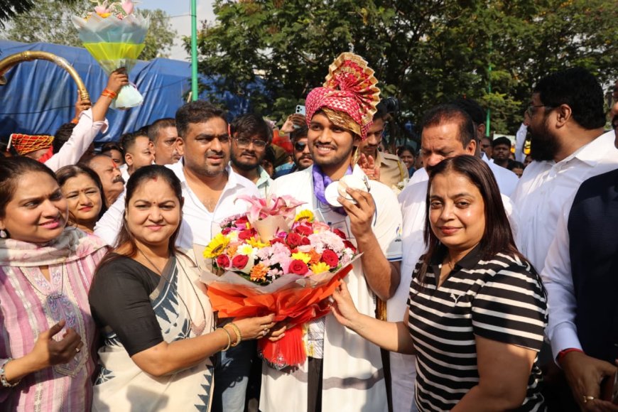 ठाणेकर नेमबाज रुद्रांक्ष पाटीलचे जल्लोषात स्वागत