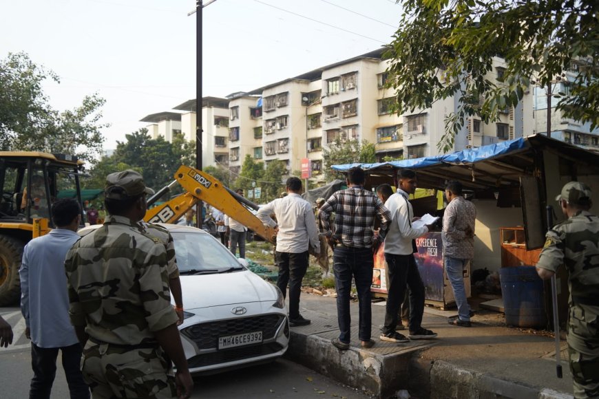 कामोठ्यात अनधिकृत व्यावसायिकांवर पालिकेची धडक कारवाई